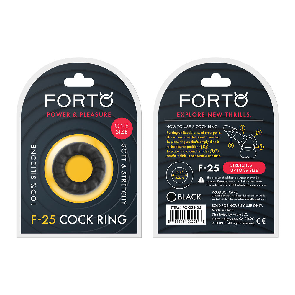 FORTO F-25 C-Ring 23mm Black Intimates Adult Boutique