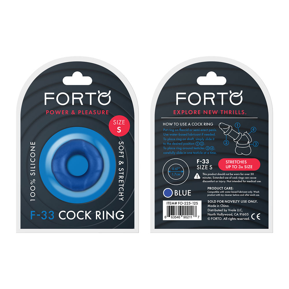FORTO F-33 C-Ring 17mm Blue Small Intimates Adult Boutique