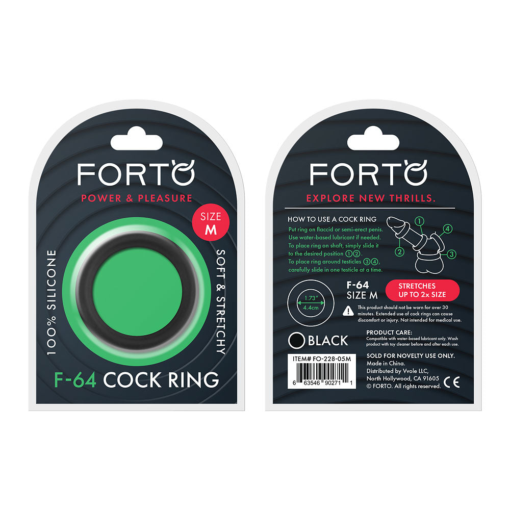 FORTO F-64 C-Ring 45mm Wide Black Medium Intimates Adult Boutique