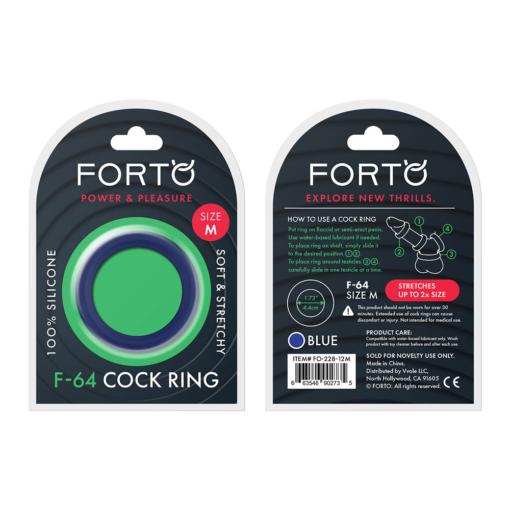 FORTO F-64 C-Ring 45mm Wide Blue Medium Intimates Adult Boutique