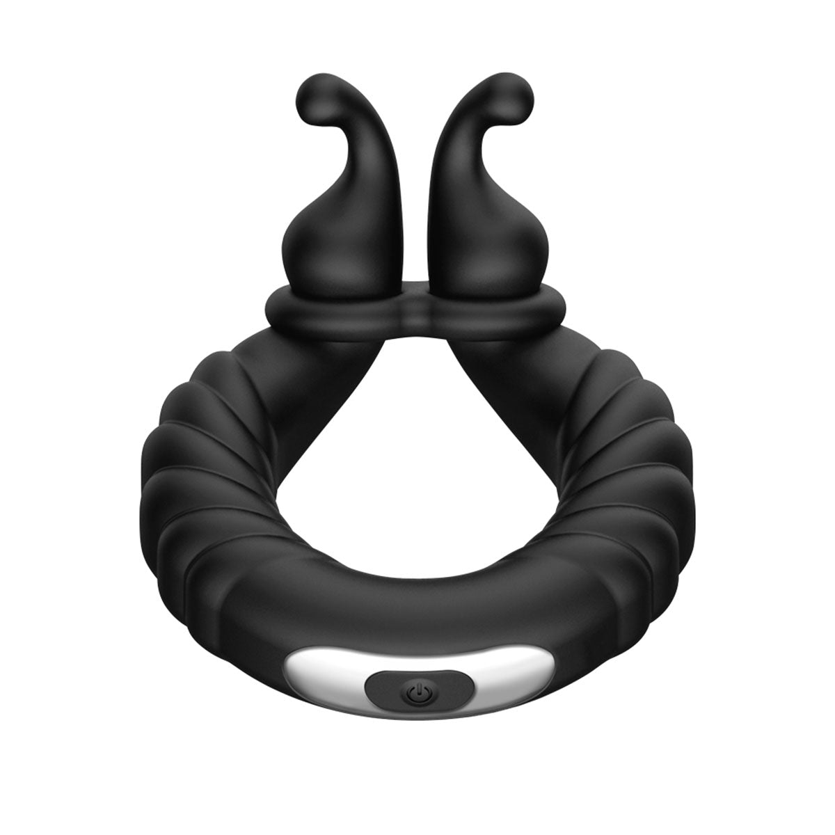 FORTO F-24 Textured Vibrating C-Ring - Black Intimates Adult Boutique