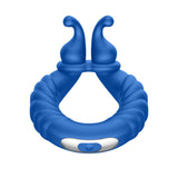 FORTO F-24 Textured Vibrating C-Ring - Blue Intimates Adult Boutique