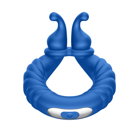 FORTO F-24 Textured Vibrating C-Ring - Blue Intimates Adult Boutique