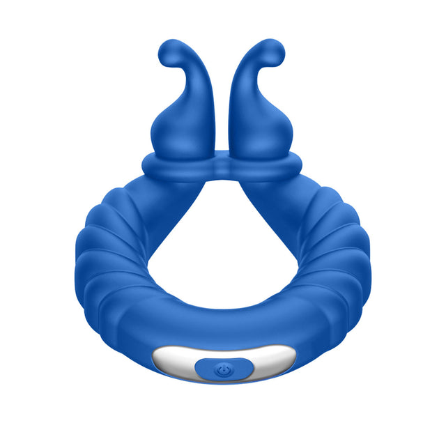FORTO F-24 Textured Vibrating C-Ring - Blue Intimates Adult Boutique