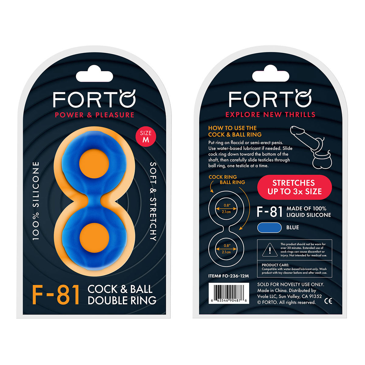 FORTO F-81 47mm Double Ring - Blue Intimates Adult Boutique