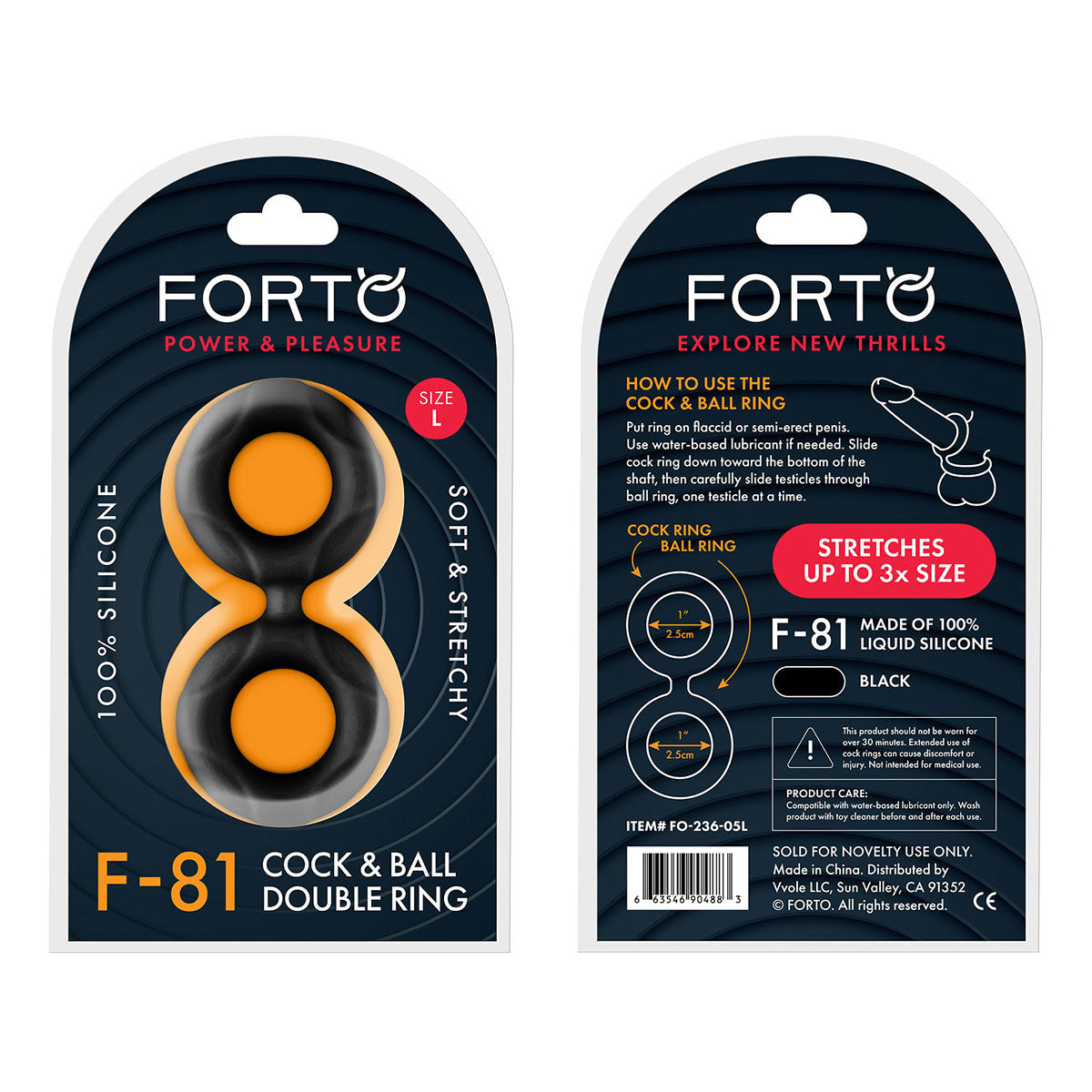 FORTO F-81 51mm Double Ring - Black Intimates Adult Boutique