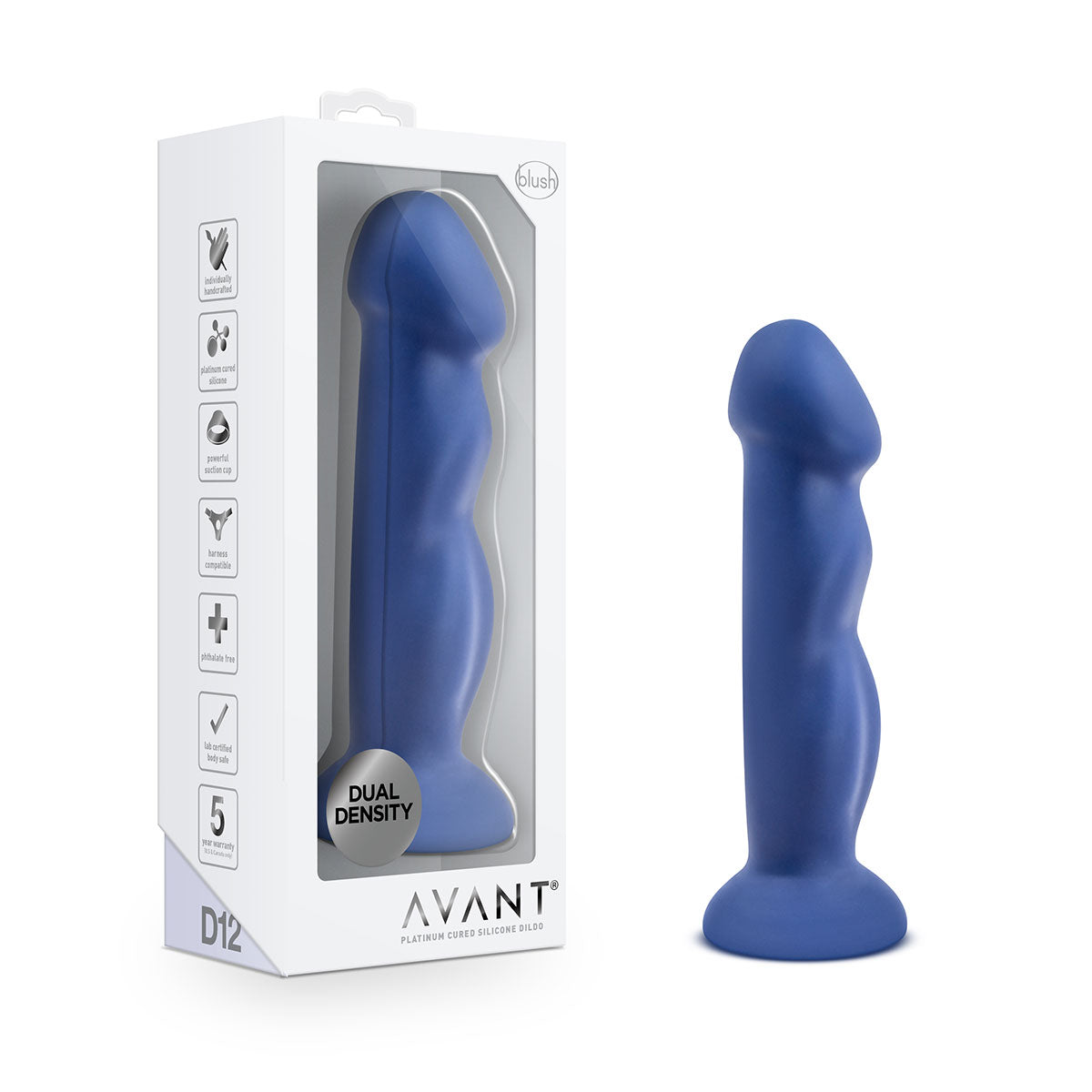 Avant D12 - Suko Indigo Dildo With Suction Cup  Intimates Adult Boutique