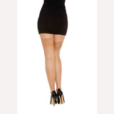 Sheer Thigh High W/ Stay Up Lace Top Nude O/s Intimates Adult Boutique