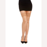 Sheer Thigh High W/ Stay Up Lace Top Nude O/s Intimates Adult Boutique