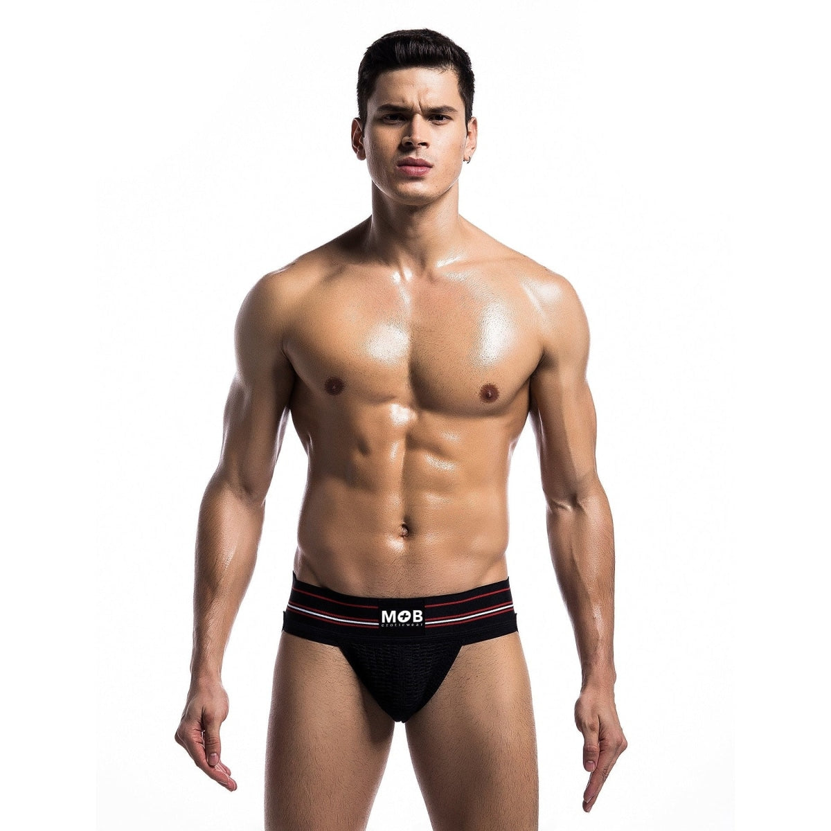 Mob Fetish Jockstrap Black Large 3in Waistband Intimates Adult Boutique