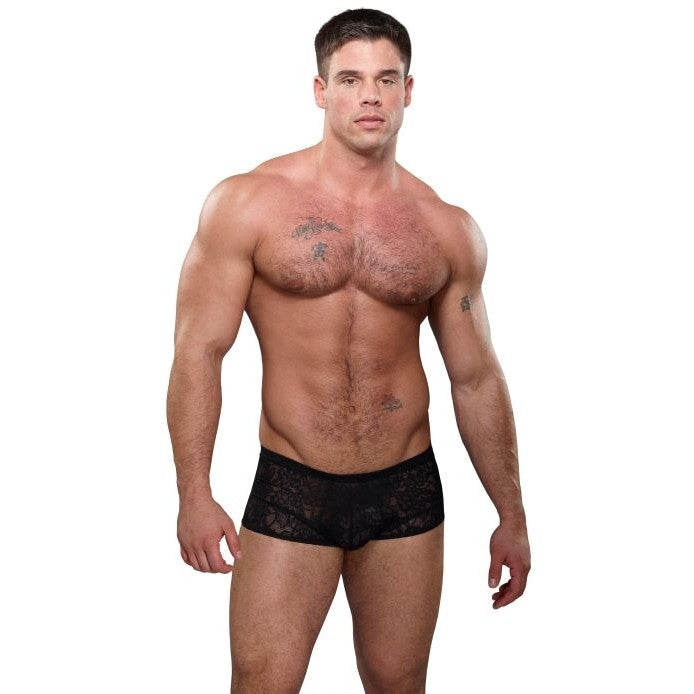 Mini Short Stretch Lace Black Medium Intimates Adult Boutique