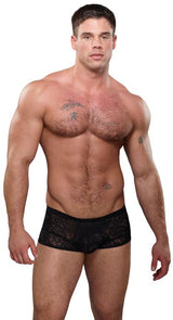 Mini Short Stretch Lace Black Xl Intimates Adult Boutique