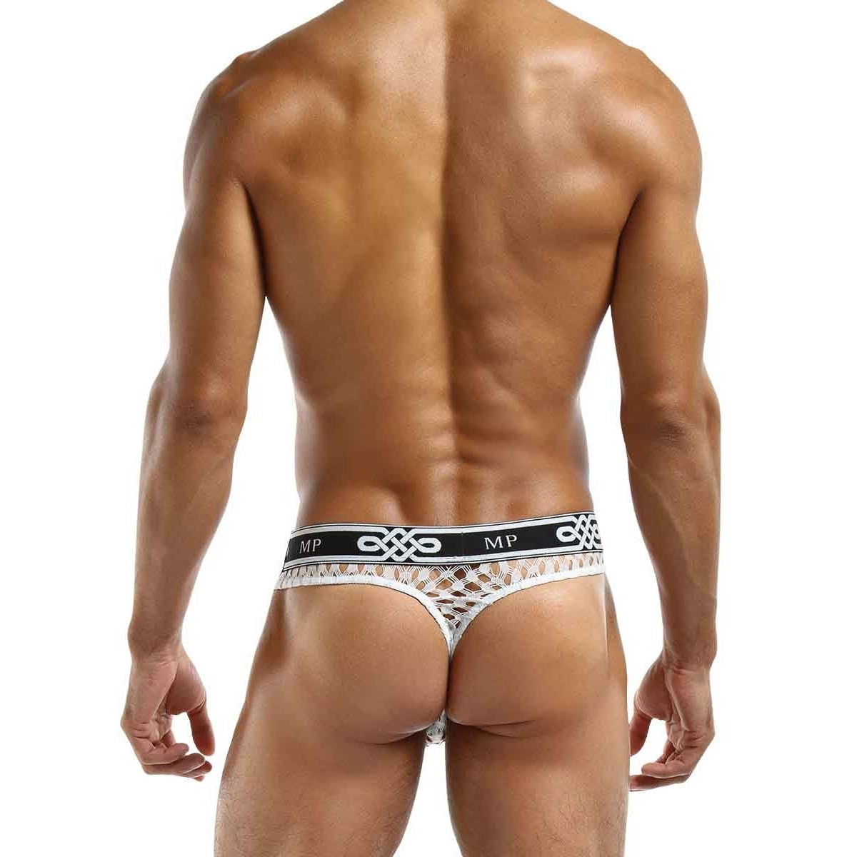 Peep Show Lo Rise Thong White Large- Xl Intimates Adult Boutique