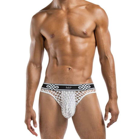 Peep Show Lo Rise Thong White Large- Xl Intimates Adult Boutique