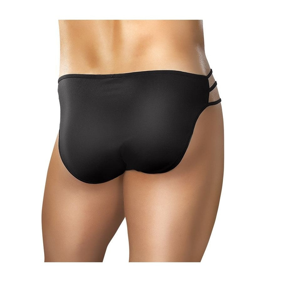Nylon-spandex Cage Brief Black L-XL Intimates Adult Boutique