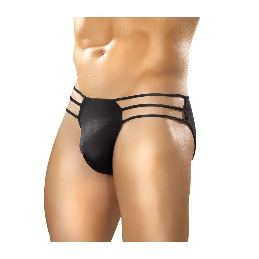 Nylon-spandex Cage Brief Black L-XL Intimates Adult Boutique