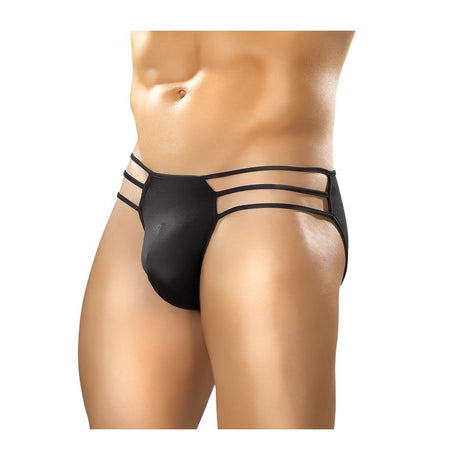 Nylon-spandex Cage Brief Black L-XL Intimates Adult Boutique