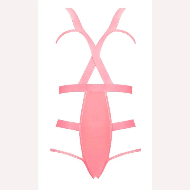 Forever Mesh Cupless Strap Teddy Coral 2xl Intimates Adult Boutique