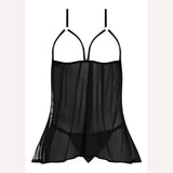 Sassy Cupless Babydoll & Panty Set Black L/xl Intimates Adult Boutique
