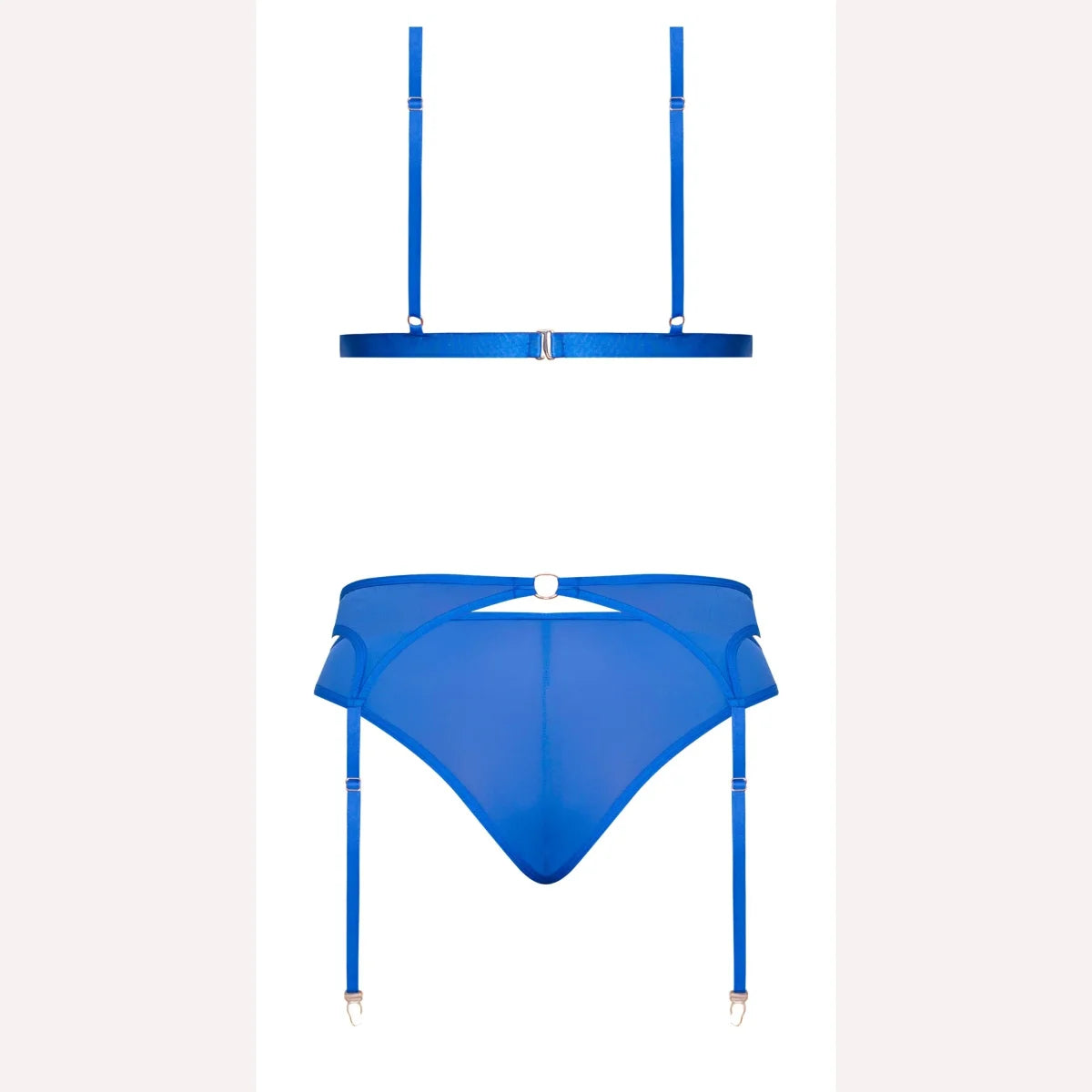 Sassy Bra Garter & Rouched Panty Cobalt 2xl Intimates Adult Boutique