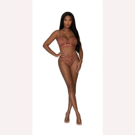 Caramel Kiss Bralette & G- Panty Caramel 2xl Intimates Adult Boutique