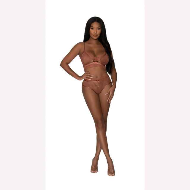 Caramel Kiss Bralette & G- Panty Caramel 2xl Intimates Adult Boutique
