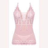 Seabreeze Lace Up Chemise & G Set Blush 2xl Intimates Adult Boutique
