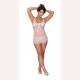 Seabreeze Lace Up Chemise & G Set Blush L/xl Intimates Adult Boutique