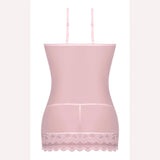 Seabreeze Lace Up Chemise & G Set Blush L/xl Intimates Adult Boutique
