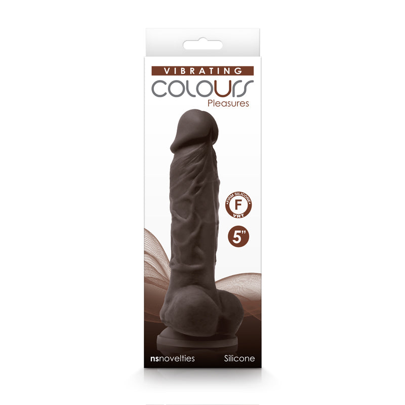 Colours Dark Brown Vibrating 5" Dildo  Intimates Adult Boutique