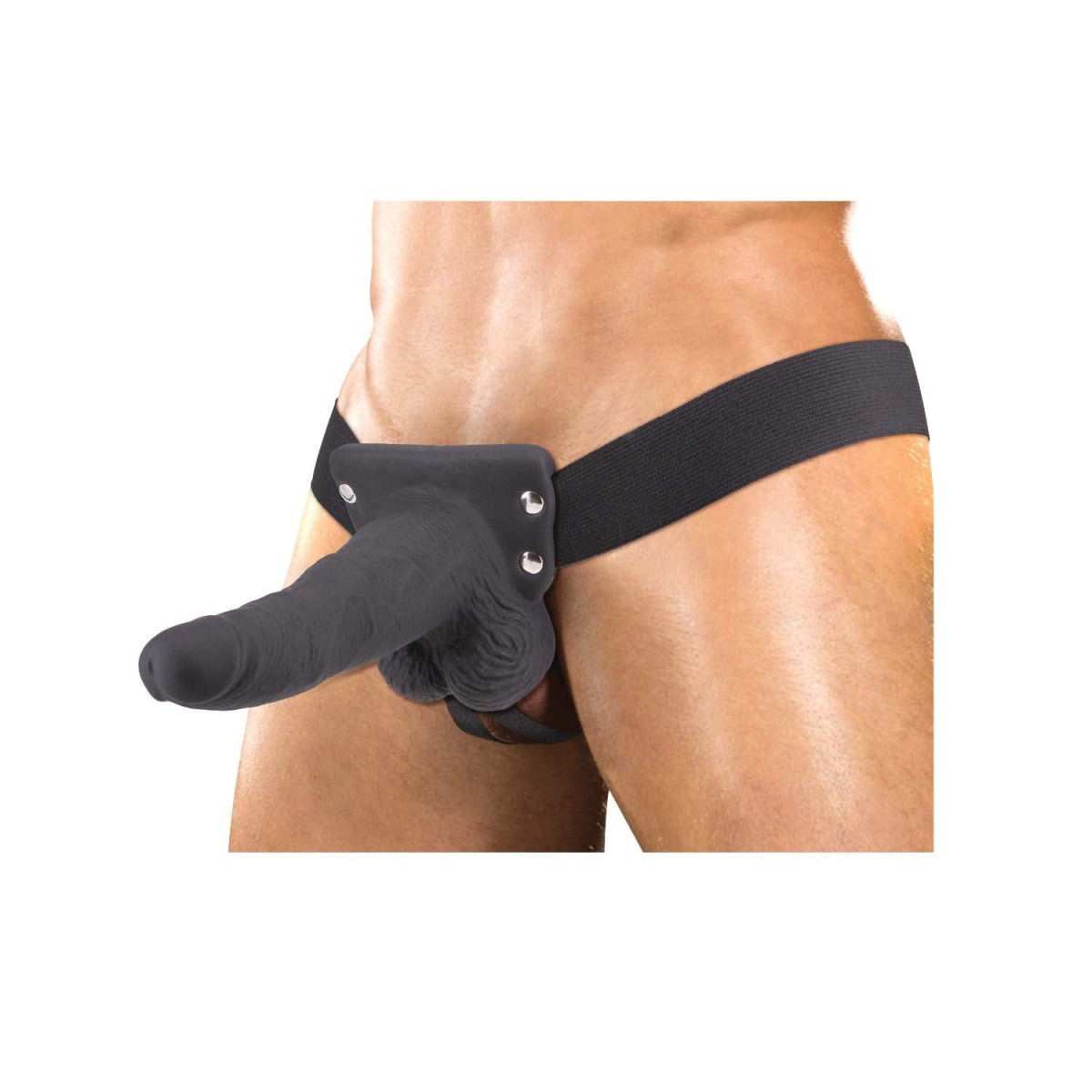Erection Assistant Hollow Strap-on 6 Vibrating Black " Intimates Adult Boutique