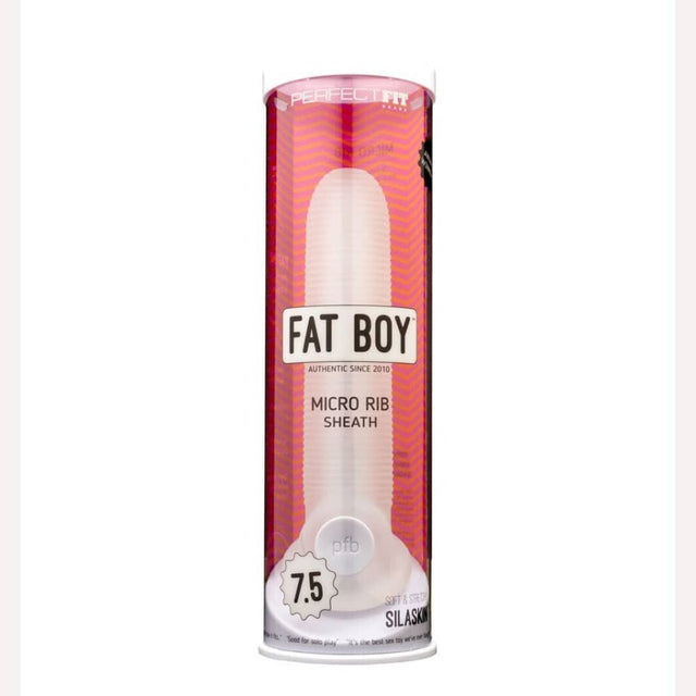 Perfect Fit Fat Boy Micro Ribbed Sheath 7.5in Clear Intimates Adult Boutique