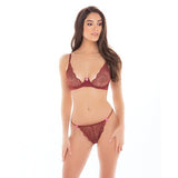 Staying 2pc Set Burgundy S-m Intimates Adult Boutique