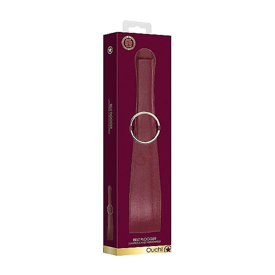 Ouch Halo Belt Flogger Burgundy Intimates Adult Boutique