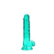 Realrock 7 inch Realistic Dildo with Balls in Turquoise | Dildos Intimates Adult Boutique