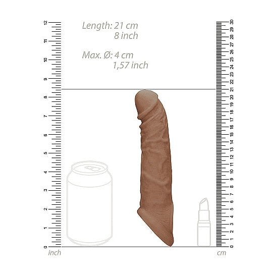 Realrock Penis Extension Sleeve in Tan: 8 Inch - Sextoys for Men Intimates Adult Boutique