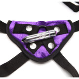 Velvet Vibrating Harness Purple Intimates Adult Boutique