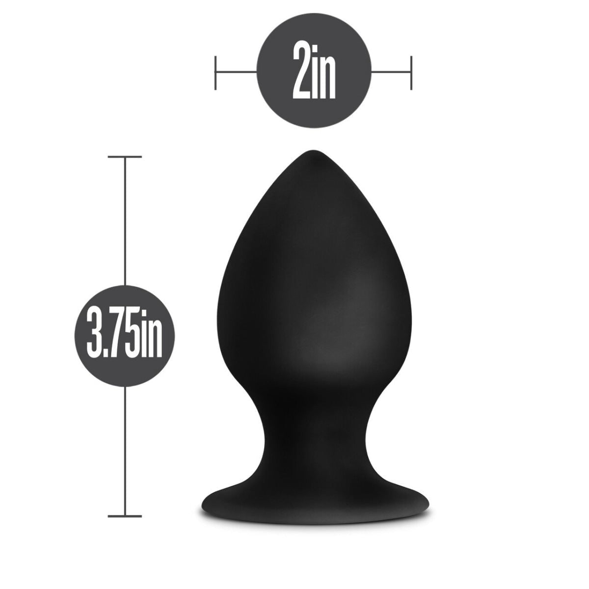 Large Black Silicone Anal Stout Plug Large - Platinum Series  Intimates Adult Boutique