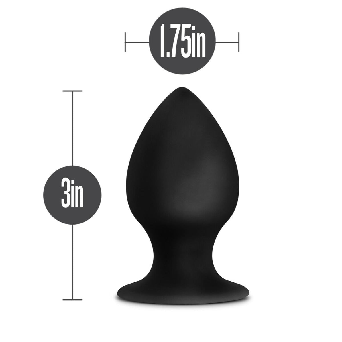 Medium Black Anal Adventures Platinum Silicone Anal Stout Plug  Intimates Adult Boutique