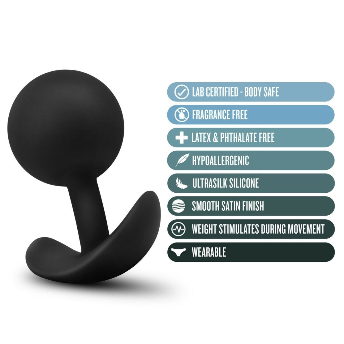 Silicone Vibra Plug: Anal Toys - Black | Anal Adventures Platinum Intimates Adult Boutique
