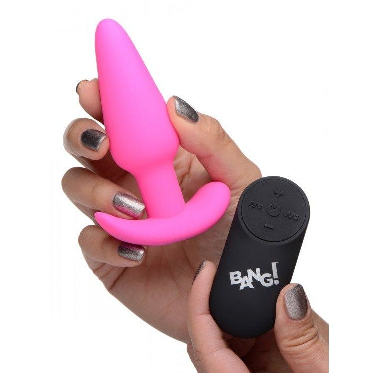 21x Vibrating Silicone Butt Plug with Remote Control | Pink Anal Toy Intimates Adult Boutique