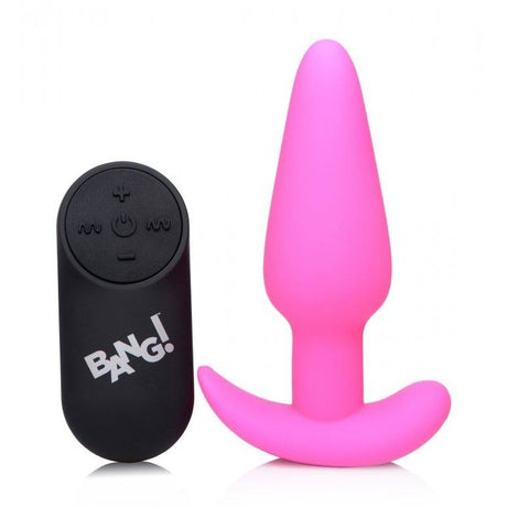 21x Vibrating Silicone Butt Plug with Remote Control | Pink Anal Toy Intimates Adult Boutique
