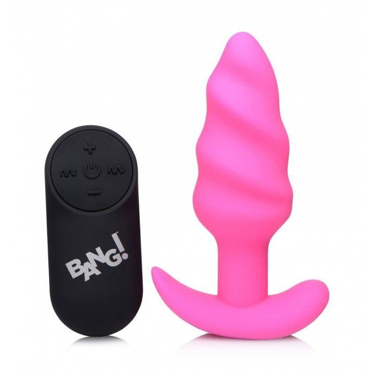 Bang! 21x Vibrating Silicone Swirl Butt Plug - Remote - Anal Toy  Intimates Adult Boutique