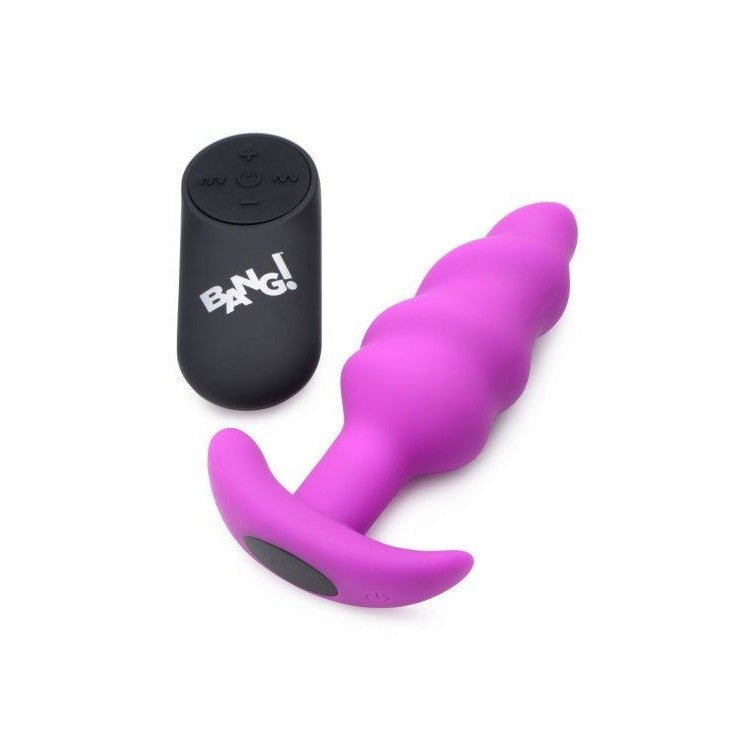 21x Vibrating Silicone Swirl Butt Plug with Remote - Anal Toy Intimates Adult Boutique