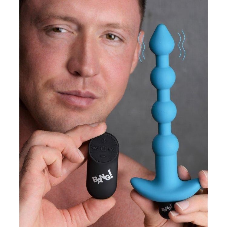 Vibrating Silicone Anal Beads & Remote Blue - Anal Toys Intimates Adult Boutique