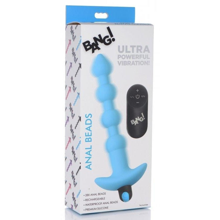 Vibrating Silicone Anal Beads & Remote Blue - Anal Toys Intimates Adult Boutique