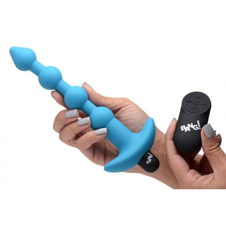 Vibrating Silicone Anal Beads & Remote Blue - Anal Toys Intimates Adult Boutique
