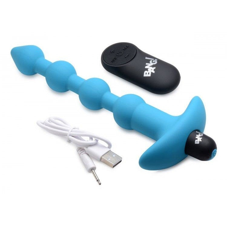 Vibrating Silicone Anal Beads & Remote Blue - Anal Toys Intimates Adult Boutique