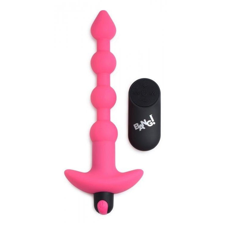 Anal Toys: Bang! Vibrating Silicone Anal Beads & Remote in Pink Intimates Adult Boutique