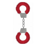  Red Beginner's  Furry Handcuffs |Fetish Play Intimates Adult Boutique